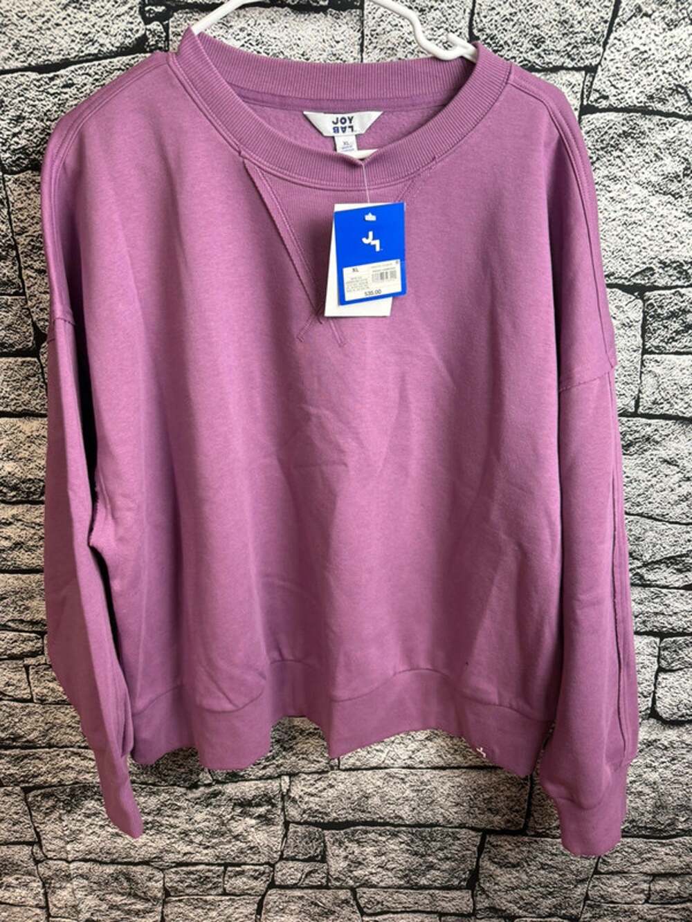 JoyLab Purple Crewneck Fleece Sweatshirt - XL